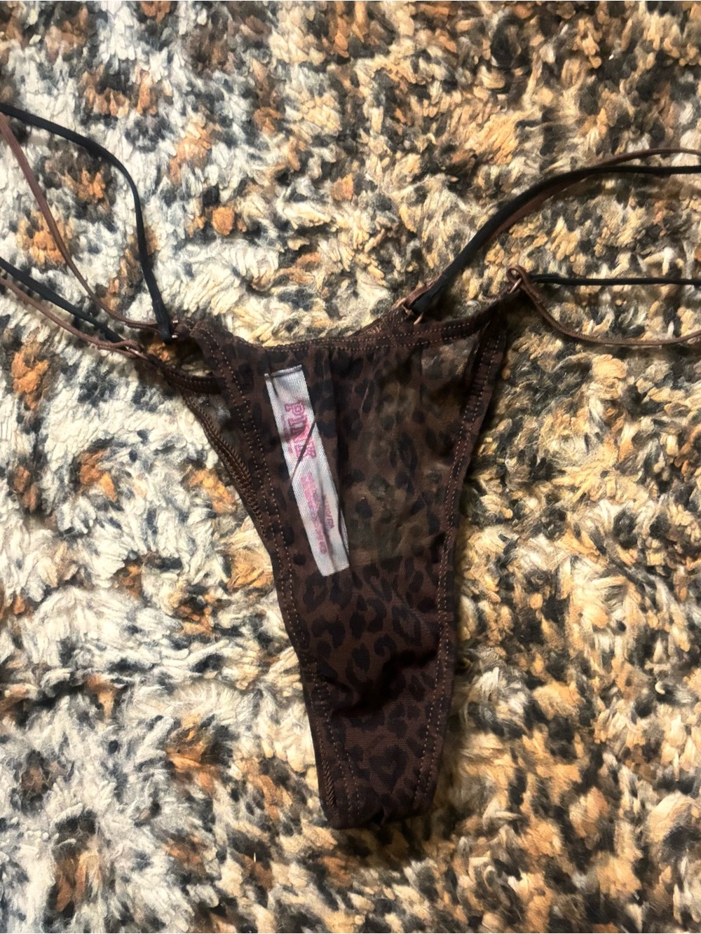 PINK victoria secret leopard mesh thong